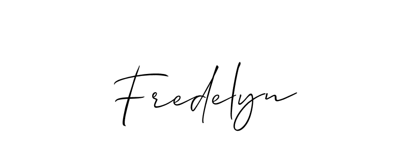 Design your own signature with our free online signature maker. With this signature software, you can create a handwritten (Allison_Script) signature for name Fredelyn. Fredelyn signature style 2 images and pictures png