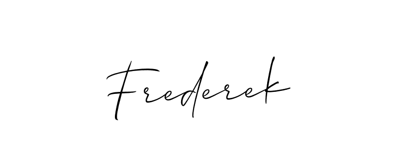 The best way (Allison_Script) to make a short signature is to pick only two or three words in your name. The name Frederek include a total of six letters. For converting this name. Frederek signature style 2 images and pictures png