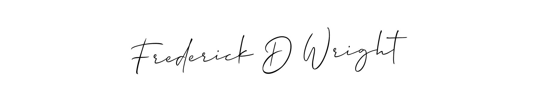 How to make Frederick D Wright name signature. Use Allison_Script style for creating short signs online. This is the latest handwritten sign. Frederick D Wright signature style 2 images and pictures png