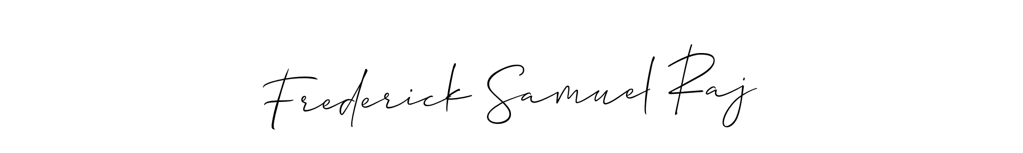 Similarly Allison_Script is the best handwritten signature design. Signature creator online .You can use it as an online autograph creator for name Frederick Samuel Raj. Frederick Samuel Raj signature style 2 images and pictures png