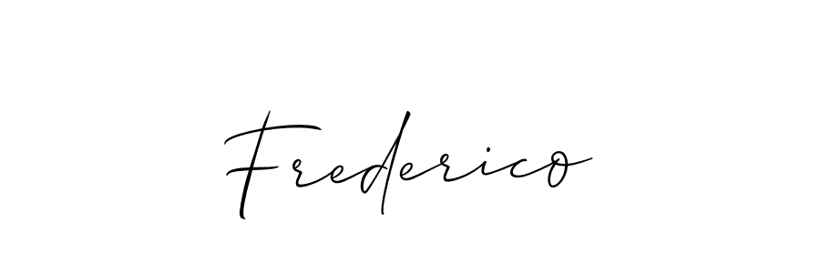 Design your own signature with our free online signature maker. With this signature software, you can create a handwritten (Allison_Script) signature for name Frederico. Frederico signature style 2 images and pictures png