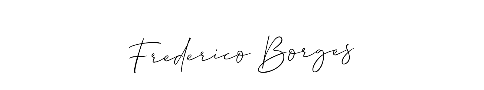 How to make Frederico Borges name signature. Use Allison_Script style for creating short signs online. This is the latest handwritten sign. Frederico Borges signature style 2 images and pictures png