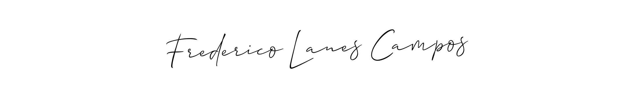 How to make Frederico Lanes Campos signature? Allison_Script is a professional autograph style. Create handwritten signature for Frederico Lanes Campos name. Frederico Lanes Campos signature style 2 images and pictures png