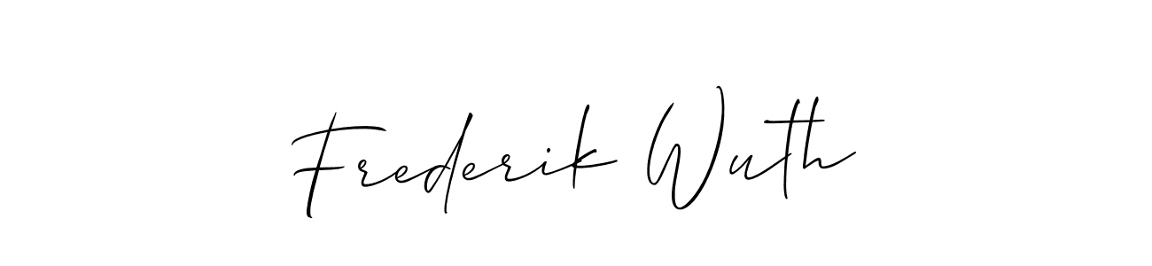 The best way (Allison_Script) to make a short signature is to pick only two or three words in your name. The name Frederik Wuth include a total of six letters. For converting this name. Frederik Wuth signature style 2 images and pictures png