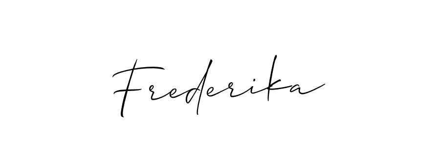 Design your own signature with our free online signature maker. With this signature software, you can create a handwritten (Allison_Script) signature for name Frederika. Frederika signature style 2 images and pictures png