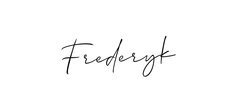 It looks lik you need a new signature style for name Frederyk. Design unique handwritten (Allison_Script) signature with our free signature maker in just a few clicks. Frederyk signature style 2 images and pictures png