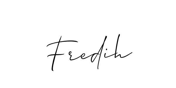 How to make Fredih name signature. Use Allison_Script style for creating short signs online. This is the latest handwritten sign. Fredih signature style 2 images and pictures png