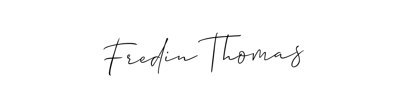 The best way (Allison_Script) to make a short signature is to pick only two or three words in your name. The name Fredin Thomas include a total of six letters. For converting this name. Fredin Thomas signature style 2 images and pictures png