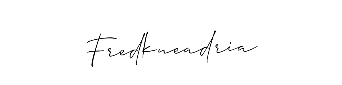 Design your own signature with our free online signature maker. With this signature software, you can create a handwritten (Allison_Script) signature for name Fredkneadria. Fredkneadria signature style 2 images and pictures png