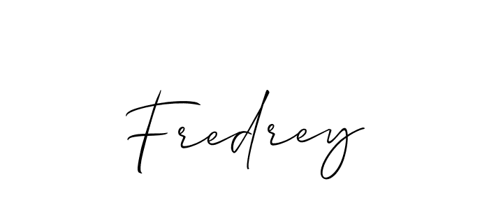 How to make Fredrey signature? Allison_Script is a professional autograph style. Create handwritten signature for Fredrey name. Fredrey signature style 2 images and pictures png