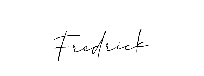 Create a beautiful signature design for name Fredrick. With this signature (Allison_Script) fonts, you can make a handwritten signature for free. Fredrick signature style 2 images and pictures png