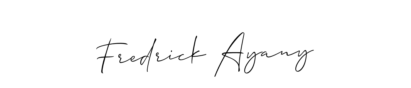 Fredrick Ayany stylish signature style. Best Handwritten Sign (Allison_Script) for my name. Handwritten Signature Collection Ideas for my name Fredrick Ayany. Fredrick Ayany signature style 2 images and pictures png