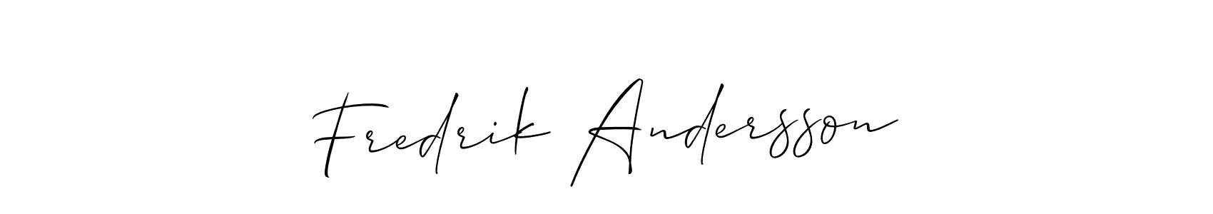 if you are searching for the best signature style for your name Fredrik Andersson. so please give up your signature search. here we have designed multiple signature styles  using Allison_Script. Fredrik Andersson signature style 2 images and pictures png