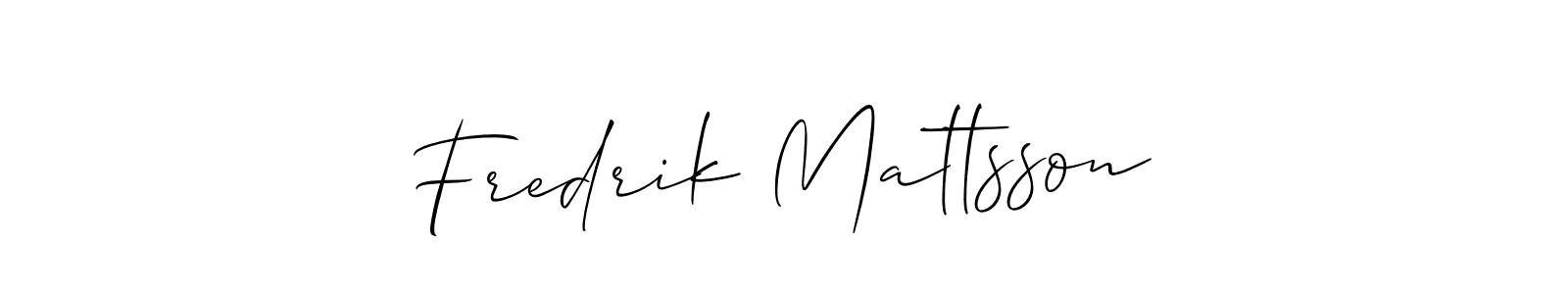 Fredrik Mattsson stylish signature style. Best Handwritten Sign (Allison_Script) for my name. Handwritten Signature Collection Ideas for my name Fredrik Mattsson. Fredrik Mattsson signature style 2 images and pictures png