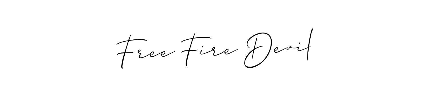 Also we have Free Fire Devil name is the best signature style. Create professional handwritten signature collection using Allison_Script autograph style. Free Fire Devil signature style 2 images and pictures png