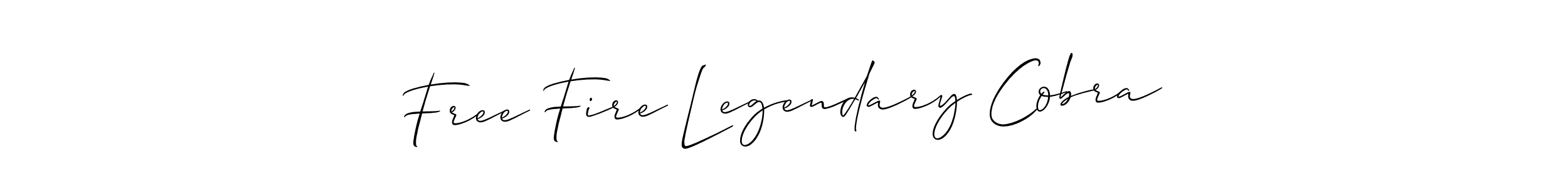 Make a beautiful signature design for name Free Fire Legendary Cobra. With this signature (Allison_Script) style, you can create a handwritten signature for free. Free Fire Legendary Cobra signature style 2 images and pictures png