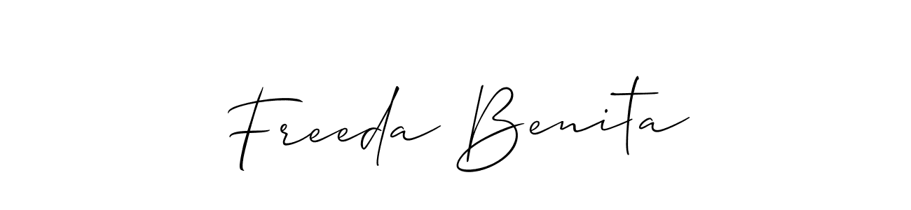 Also we have Freeda Benita name is the best signature style. Create professional handwritten signature collection using Allison_Script autograph style. Freeda Benita signature style 2 images and pictures png