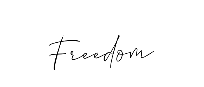 Make a beautiful signature design for name Freedom. With this signature (Allison_Script) style, you can create a handwritten signature for free. Freedom signature style 2 images and pictures png