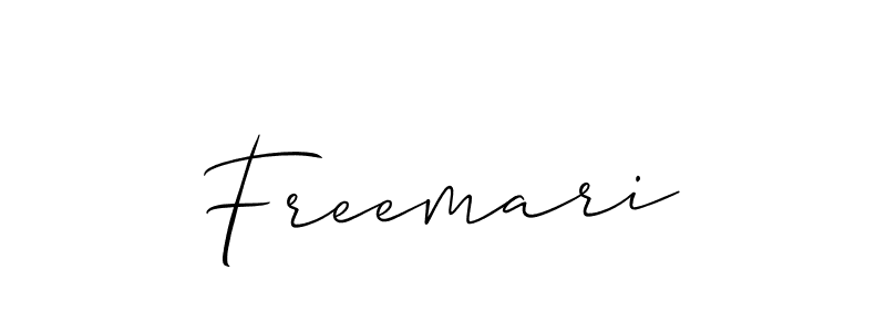 Make a beautiful signature design for name Freemari. With this signature (Allison_Script) style, you can create a handwritten signature for free. Freemari signature style 2 images and pictures png