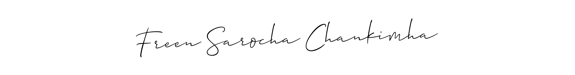 if you are searching for the best signature style for your name Freen Sarocha Chankimha. so please give up your signature search. here we have designed multiple signature styles  using Allison_Script. Freen Sarocha Chankimha signature style 2 images and pictures png