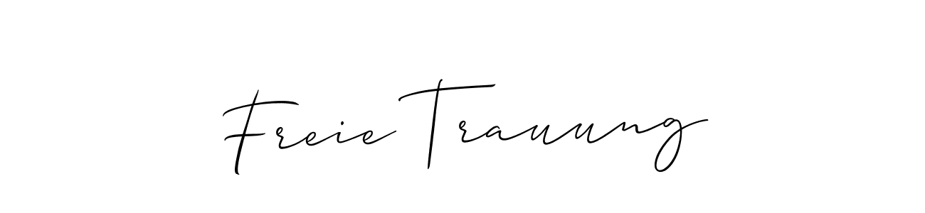 Use a signature maker to create a handwritten signature online. With this signature software, you can design (Allison_Script) your own signature for name Freie Trauung. Freie Trauung signature style 2 images and pictures png