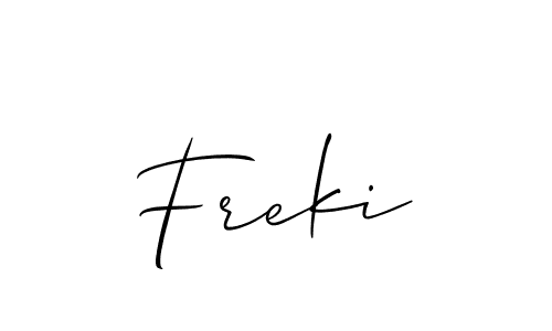 You should practise on your own different ways (Allison_Script) to write your name (Freki) in signature. don't let someone else do it for you. Freki signature style 2 images and pictures png