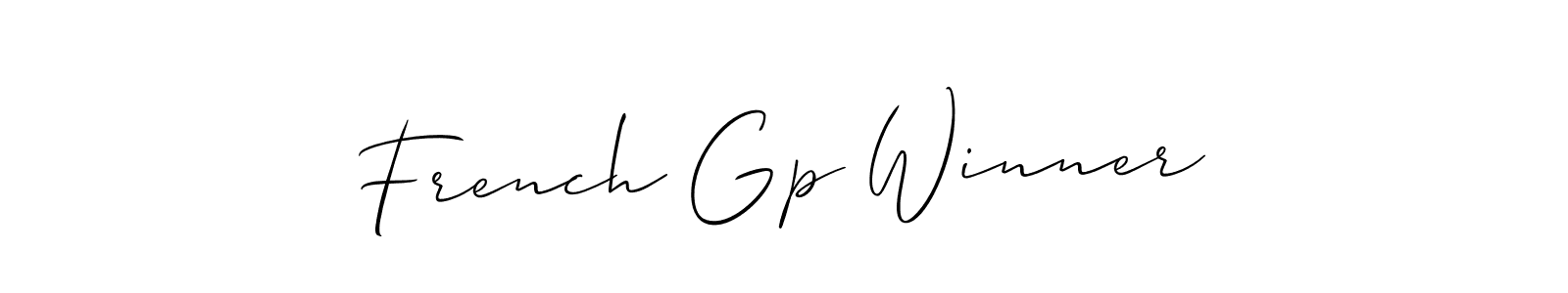 if you are searching for the best signature style for your name French Gp Winner. so please give up your signature search. here we have designed multiple signature styles  using Allison_Script. French Gp Winner signature style 2 images and pictures png