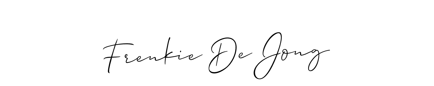 Frenkie De Jong stylish signature style. Best Handwritten Sign (Allison_Script) for my name. Handwritten Signature Collection Ideas for my name Frenkie De Jong. Frenkie De Jong signature style 2 images and pictures png