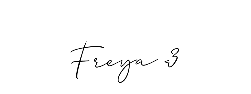 Once you've used our free online signature maker to create your best signature Allison_Script style, it's time to enjoy all of the benefits that Freya <3 name signing documents. Freya <3 signature style 2 images and pictures png