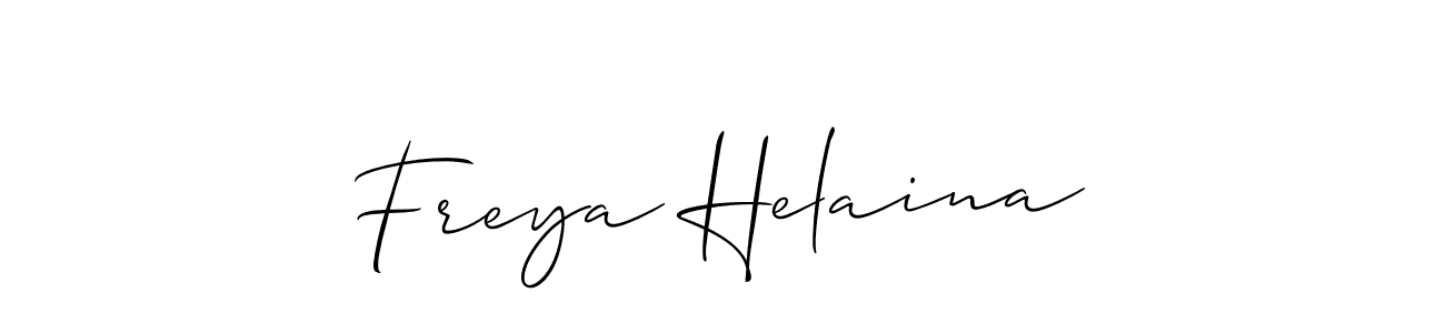 Make a beautiful signature design for name Freya Helaina. With this signature (Allison_Script) style, you can create a handwritten signature for free. Freya Helaina signature style 2 images and pictures png