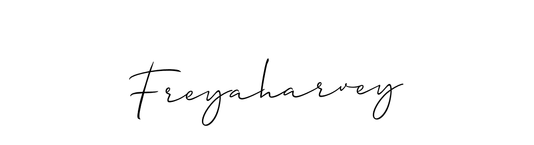 Make a beautiful signature design for name Freyaharvey. With this signature (Allison_Script) style, you can create a handwritten signature for free. Freyaharvey signature style 2 images and pictures png