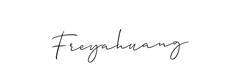 How to make Freyahuang signature? Allison_Script is a professional autograph style. Create handwritten signature for Freyahuang name. Freyahuang signature style 2 images and pictures png