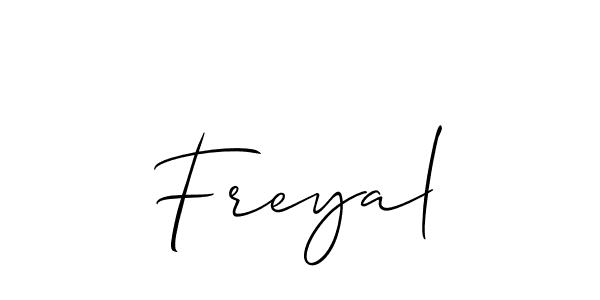You should practise on your own different ways (Allison_Script) to write your name (Freyal) in signature. don't let someone else do it for you. Freyal signature style 2 images and pictures png
