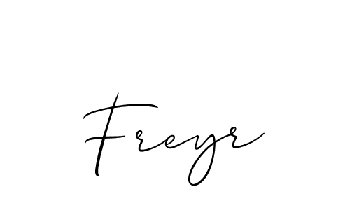 Also we have Freyr name is the best signature style. Create professional handwritten signature collection using Allison_Script autograph style. Freyr signature style 2 images and pictures png