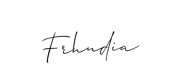 How to make Frhndia name signature. Use Allison_Script style for creating short signs online. This is the latest handwritten sign. Frhndia signature style 2 images and pictures png