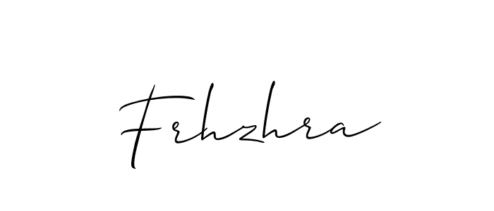 Make a beautiful signature design for name Frhzhra. With this signature (Allison_Script) style, you can create a handwritten signature for free. Frhzhra signature style 2 images and pictures png