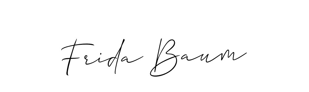 Also You can easily find your signature by using the search form. We will create Frida Baum name handwritten signature images for you free of cost using Allison_Script sign style. Frida Baum signature style 2 images and pictures png