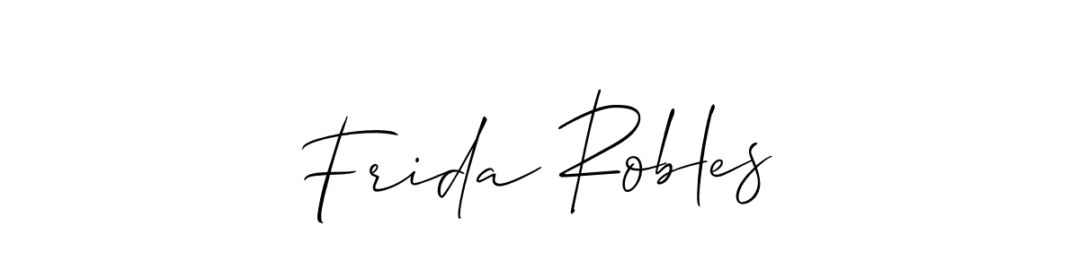 Also we have Frida Robles name is the best signature style. Create professional handwritten signature collection using Allison_Script autograph style. Frida Robles signature style 2 images and pictures png