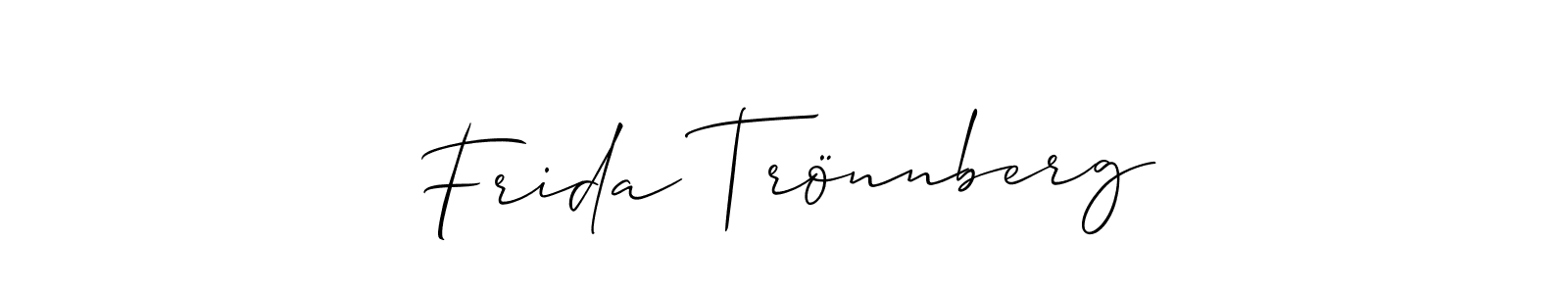 Make a beautiful signature design for name Frida Trönnberg. With this signature (Allison_Script) style, you can create a handwritten signature for free. Frida Trönnberg signature style 2 images and pictures png