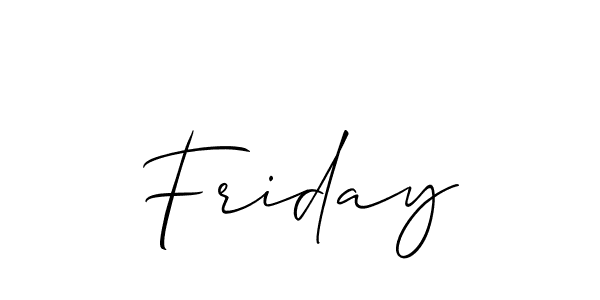 Make a beautiful signature design for name Friday. With this signature (Allison_Script) style, you can create a handwritten signature for free. Friday signature style 2 images and pictures png