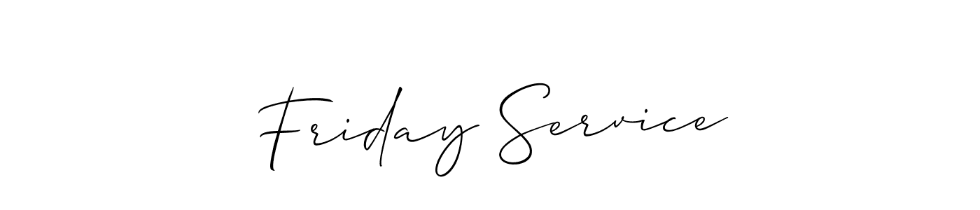 How to Draw Friday Service signature style? Allison_Script is a latest design signature styles for name Friday Service. Friday Service signature style 2 images and pictures png