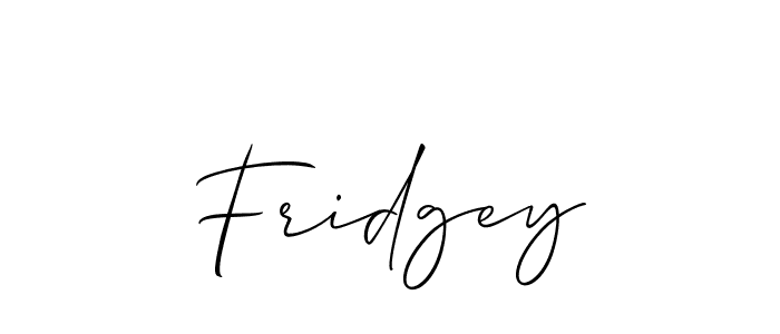 Create a beautiful signature design for name Fridgey. With this signature (Allison_Script) fonts, you can make a handwritten signature for free. Fridgey signature style 2 images and pictures png