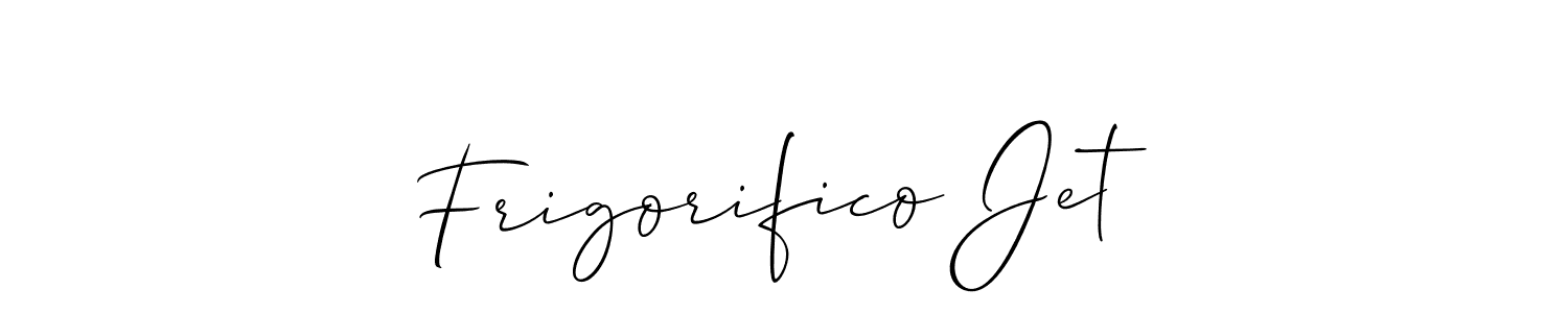 You should practise on your own different ways (Allison_Script) to write your name (Frigorifico Jet) in signature. don't let someone else do it for you. Frigorifico Jet signature style 2 images and pictures png