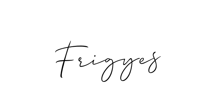 Allison_Script is a professional signature style that is perfect for those who want to add a touch of class to their signature. It is also a great choice for those who want to make their signature more unique. Get Frigyes name to fancy signature for free. Frigyes signature style 2 images and pictures png