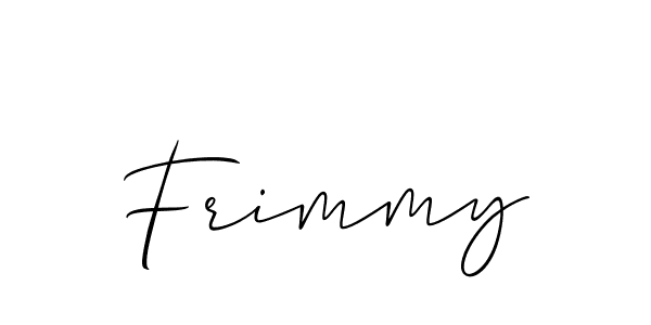 Make a beautiful signature design for name Frimmy. With this signature (Allison_Script) style, you can create a handwritten signature for free. Frimmy signature style 2 images and pictures png