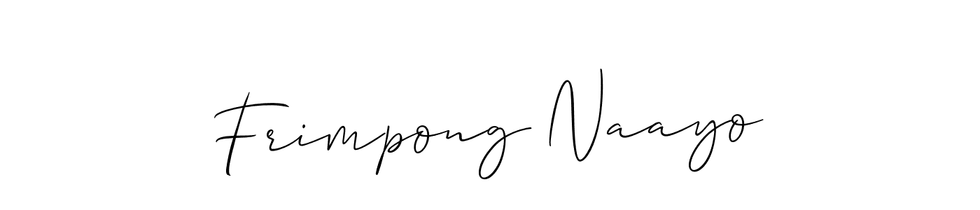 Design your own signature with our free online signature maker. With this signature software, you can create a handwritten (Allison_Script) signature for name Frimpong Naayo. Frimpong Naayo signature style 2 images and pictures png