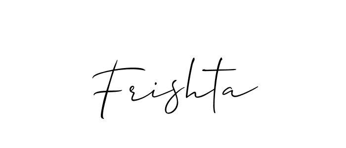 Also You can easily find your signature by using the search form. We will create Frishta name handwritten signature images for you free of cost using Allison_Script sign style. Frishta signature style 2 images and pictures png