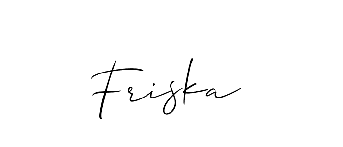 How to make Friska  signature? Allison_Script is a professional autograph style. Create handwritten signature for Friska  name. Friska  signature style 2 images and pictures png