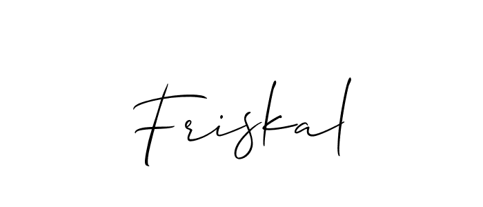 Make a short Friskal signature style. Manage your documents anywhere anytime using Allison_Script. Create and add eSignatures, submit forms, share and send files easily. Friskal signature style 2 images and pictures png