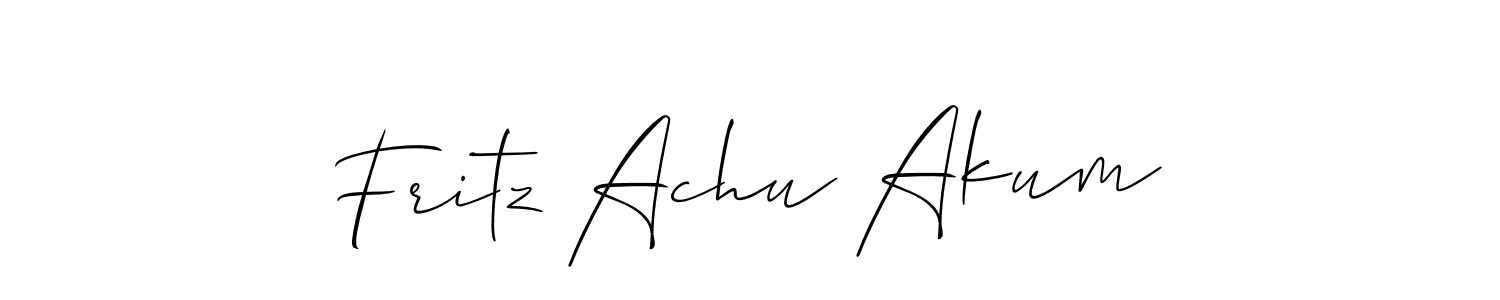 Also we have Fritz Achu Akum name is the best signature style. Create professional handwritten signature collection using Allison_Script autograph style. Fritz Achu Akum signature style 2 images and pictures png